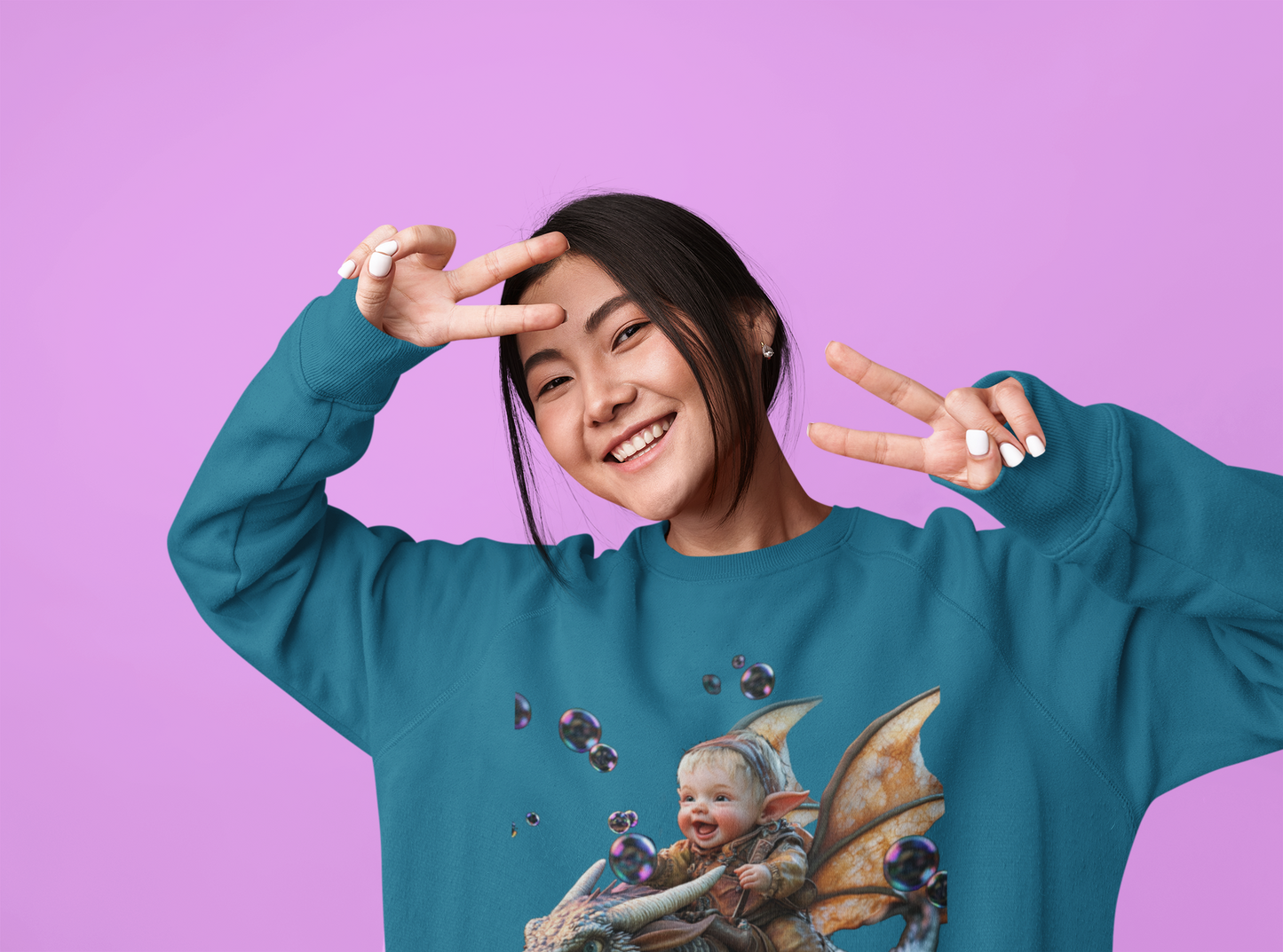 Elf Baby and a Dragon -Unisex Sweatshirt
