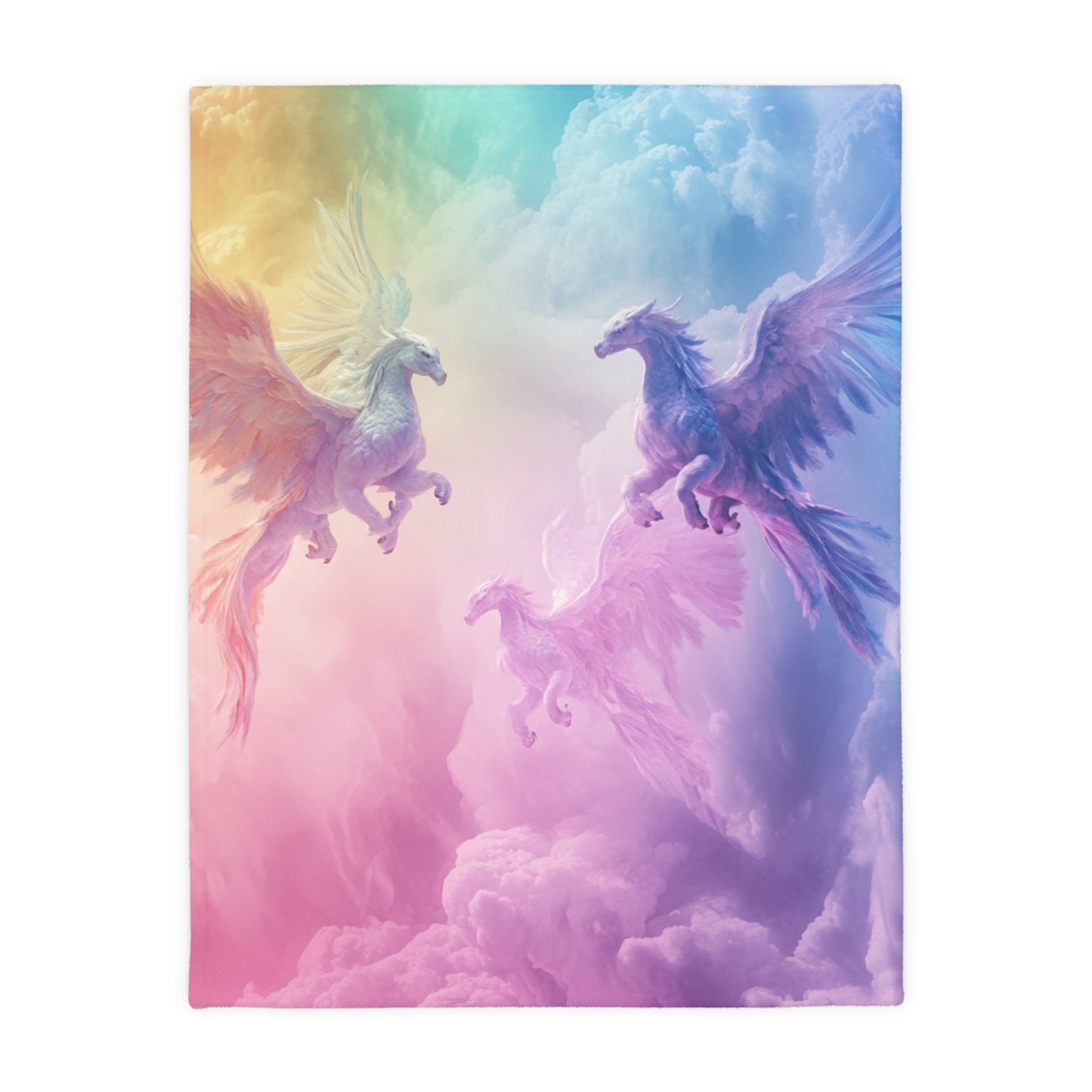 Fantasy Hippogriffs -Velveteen Microfiber Blanket (Two-sided print)