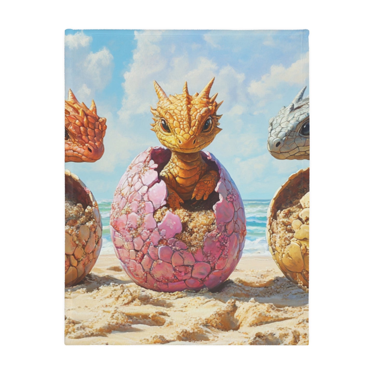 Baby dragons -Velveteen Microfiber Blanket (Two-sided print)