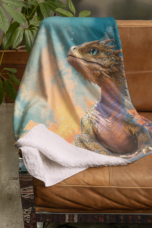 Special edition Lonely Dragon- Sherpa Fleece Blanket